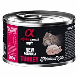 Alpha Spirit Wet Cat Food Sterilized Cats Turkey 200g